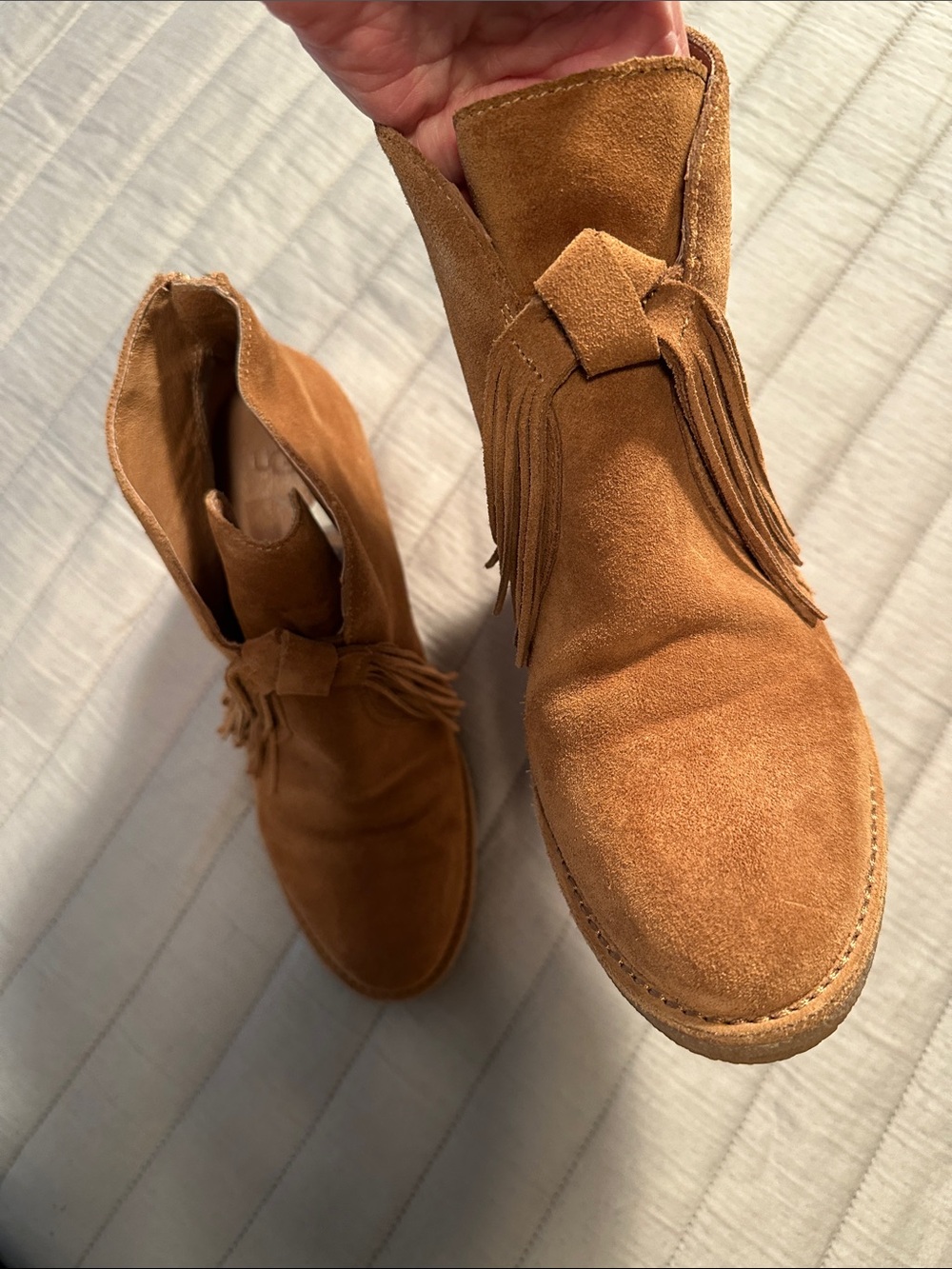 UGG Corin genuine Suede tassel booties, size 8.5 - Picture 11 of 12